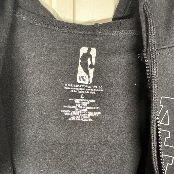 Chicago Bulls Hoodie Women’s Full-Zip Soft Fleece Long-Sleeve Black Large - Picture 6 of 8